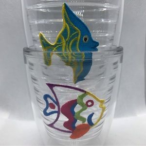 Tervis 12 oz. Tumblers - Bundle of 2 Fish Tumblers, 5 Lids, and 5 Straws w/caps